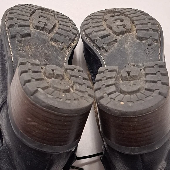 UGG Collection Sassari Suede/Leather Combat Boots/Booties Size 6M - Picture 9 of 10